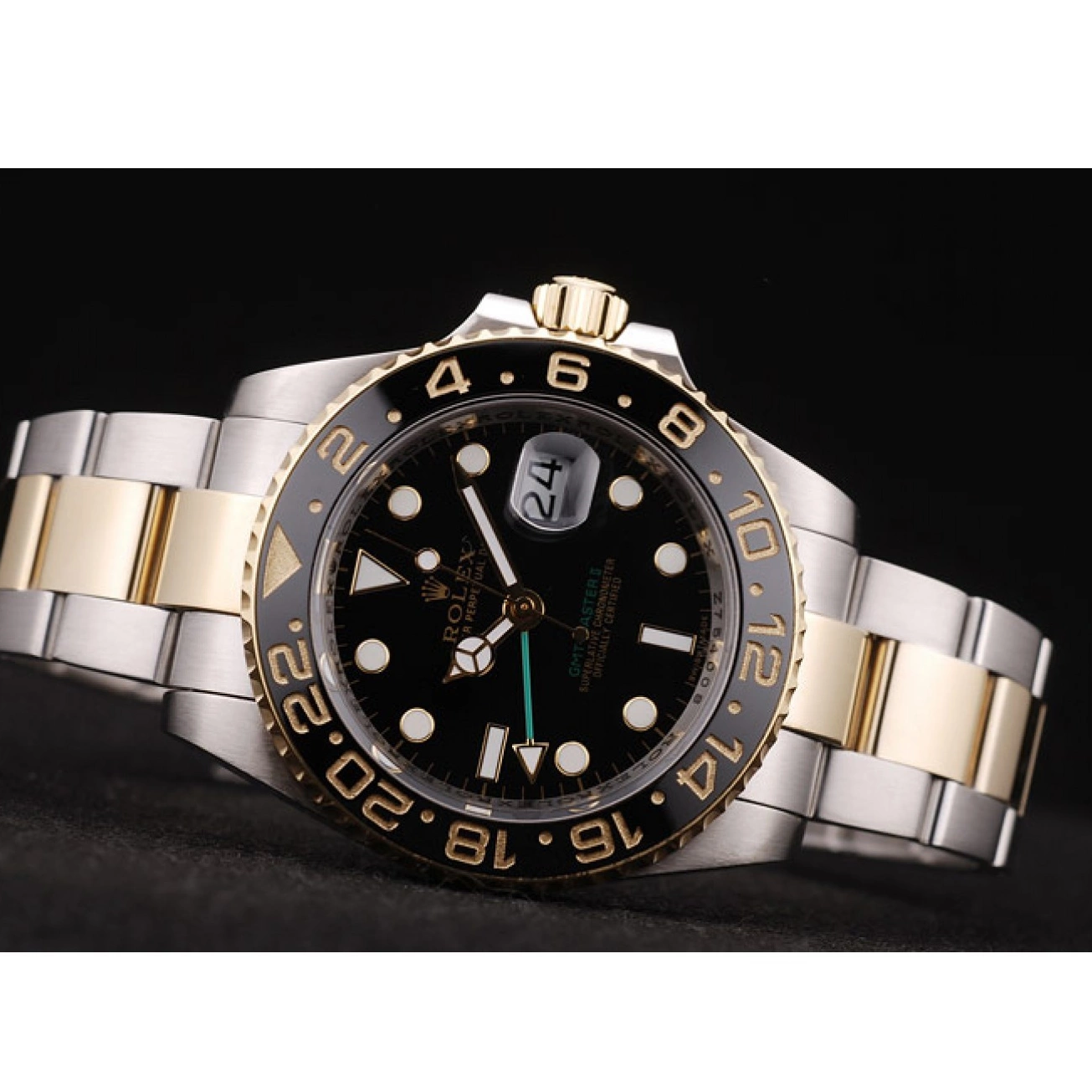 Aaa replica watch Master Ceramic Rolex Black 98229 Black GMT II Bezel Dial 0524